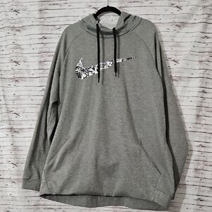 Nike Heather Gray Men's Hoodie with Graphic Logo